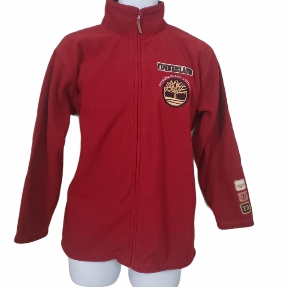 TIMBERLAND Fleece Full Zip Logo Fall Outdoor Preppy Sweater - Boy's